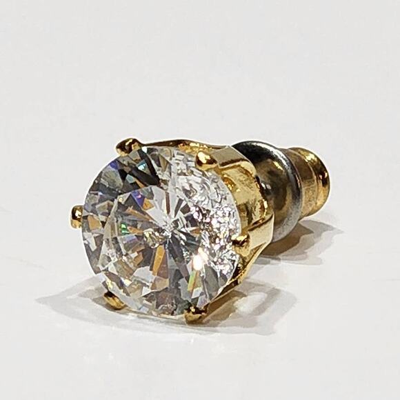 Brilliant Round Cut Stud Earrings 4 CTW 14 kt Gold Plated, Beautiful! - Picture 7 of 12